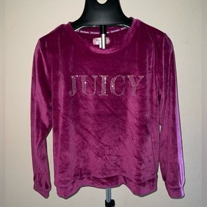 Women’s Vintage Velour Sweatshirt Rhinestones